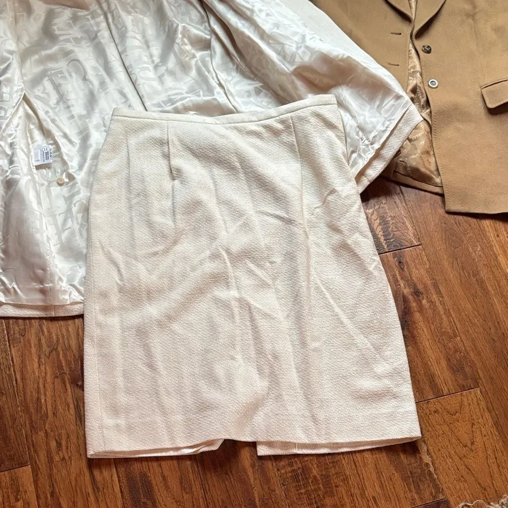 Jaeger Chic Cream Skirt and blazer and Tan Blazer Set